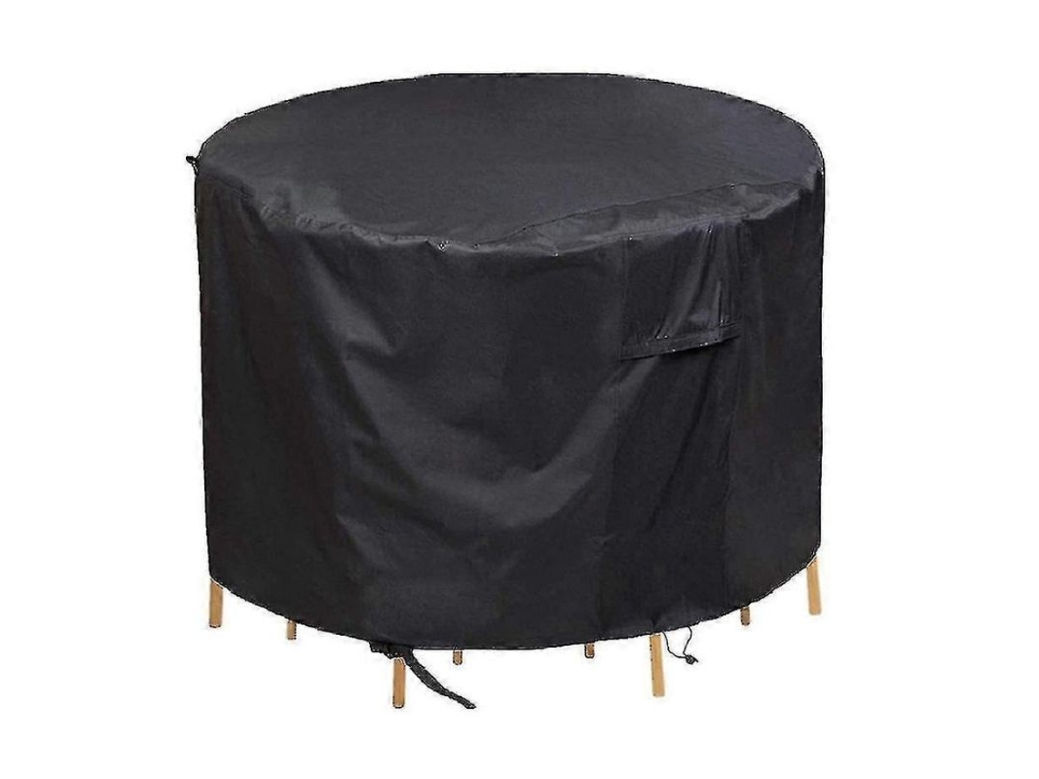 Capota para Conjunto de Jantar Circular Externo de 4 6 Lugares, Impermeável e Resistente Ao Uv, Preto