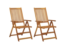 Maison Exclusive - Cadeiras Jardim Reclináveis C/ Almofadões 2 Pcs Acácia Maciça