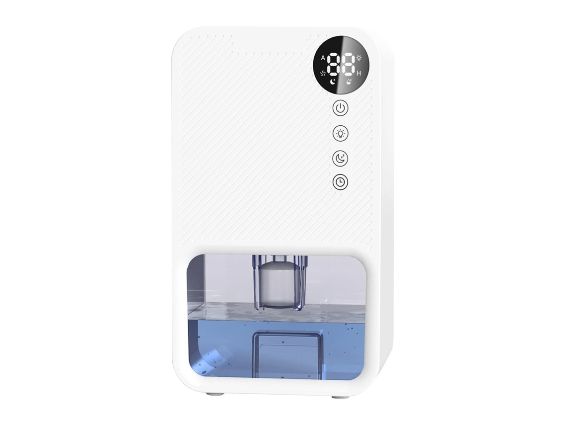 Desumidificador Zruxe Portátil 40 Oz Com Ecrã Digital E 7 Cores Led (500 Sq.ft, Branco, Desumidificador Para Casa)