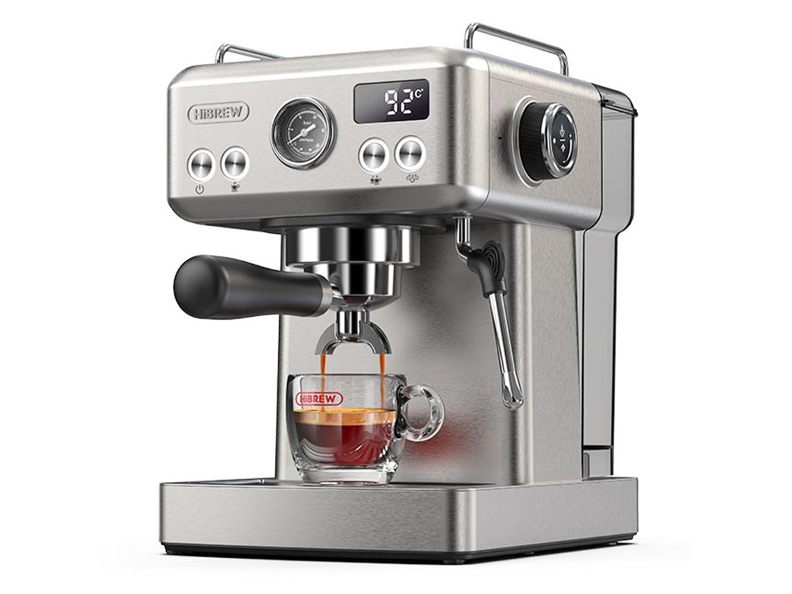 Máquina de Café Expresso Automática Hibrew H10A Semi 19Bar Pressão Batedor de Leite Temperatura Ajustável Jarra 350Ml