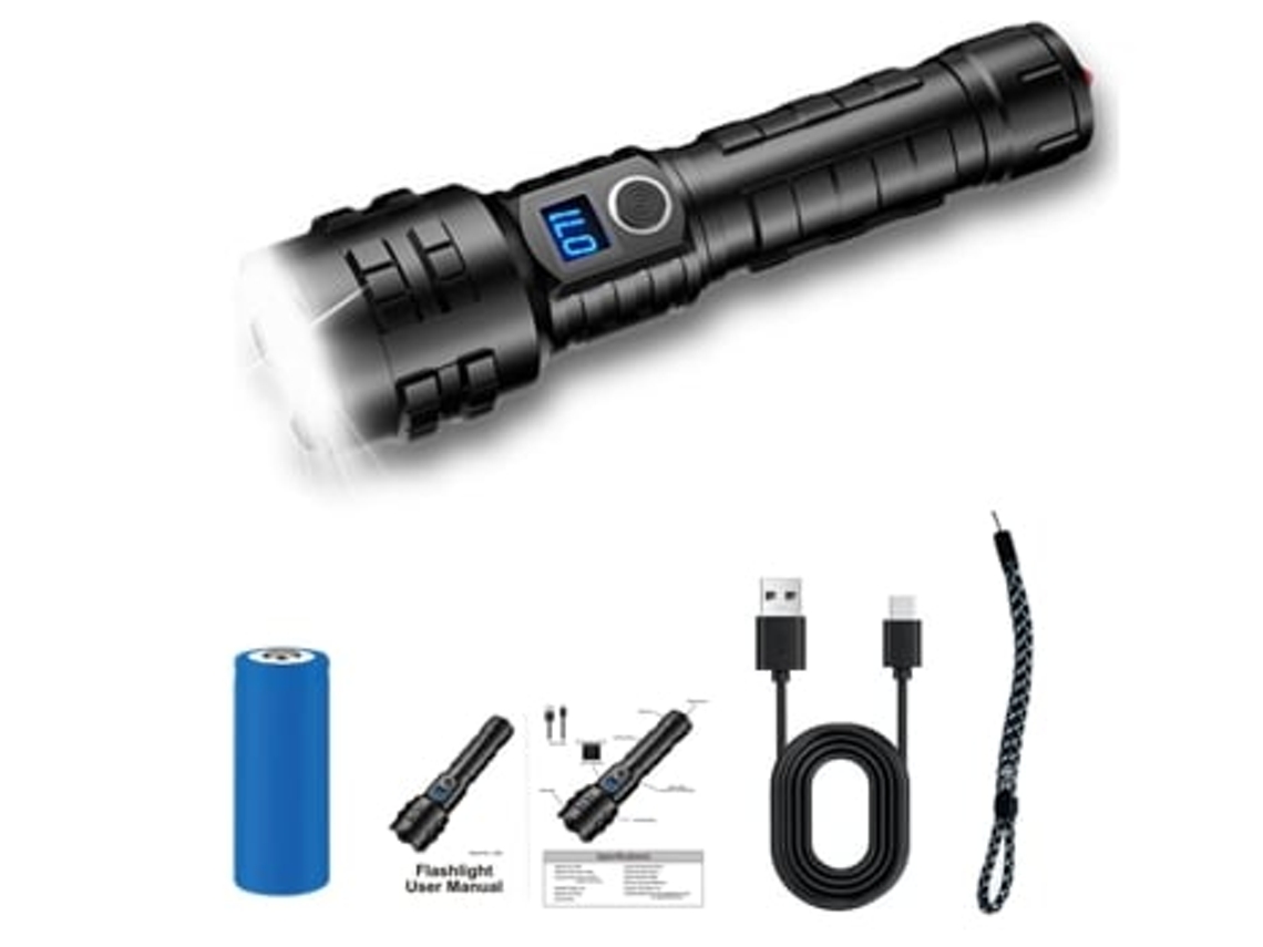 Lanternas de Alto Lúmen Recarregáveis Lanterna de Alto Lúmen Atualizada Lanterna Super Brilhante Led Lanternas Poderosas Pretas BISBISOUS VIGA EUROPE