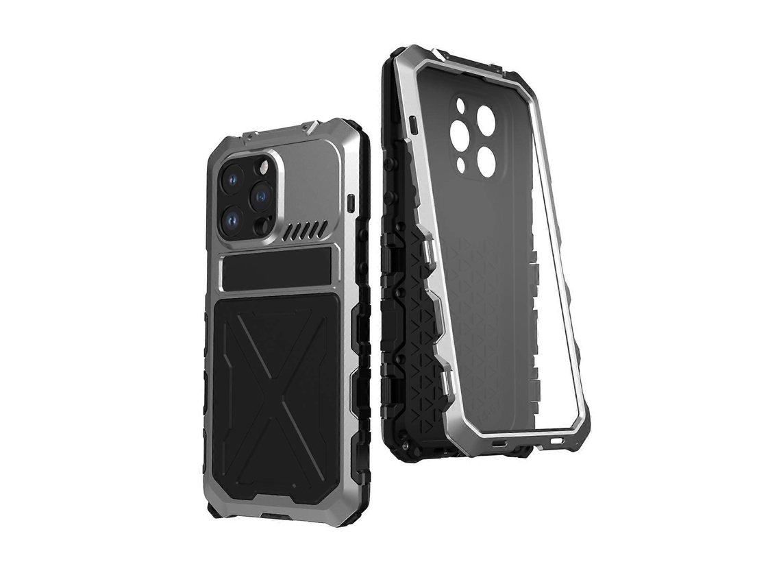 Capa Para Iphone 14 Plus Com Suporte E Proteção Anti-choque, Prateado