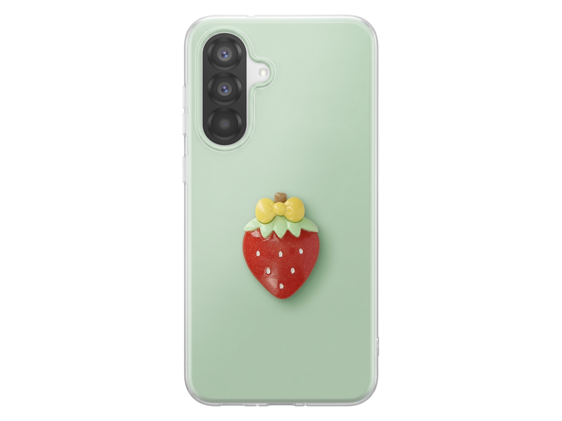 Capa Para Galaxy A36 Com Motivo De Morango Em Relevo 3d E Borda Elevada