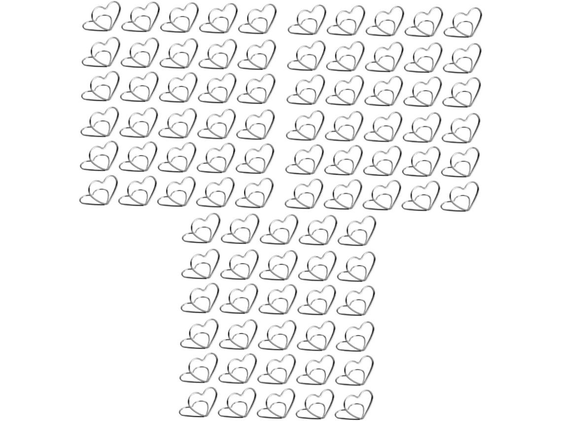 Conjunto de 90 prendedores de recados em formato de coração Cabilock, prendedores de página, prendedores para convidados, prendedores.
