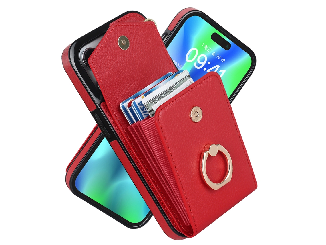 Capa Para Celular Samsung/capa De Couro/fivela De Anelvermelho-a33 5g