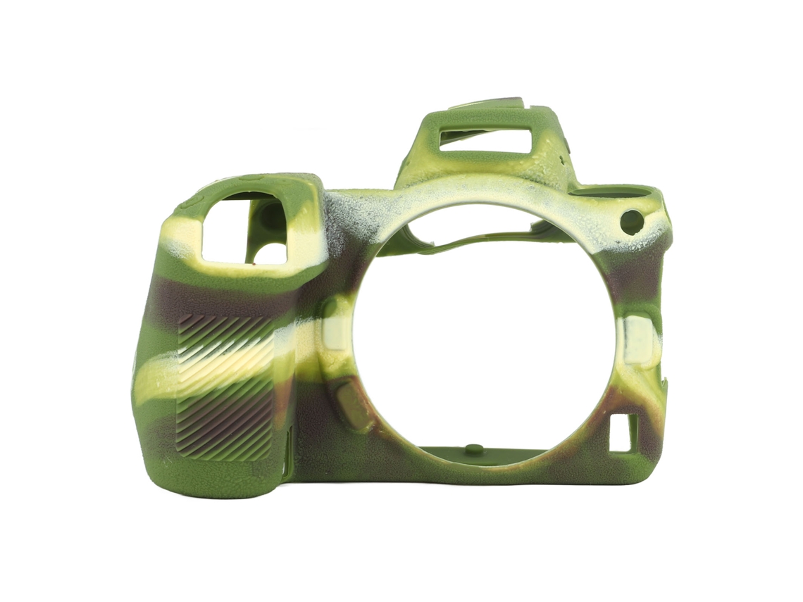 Capa de silicone ultrafina e leve para câmeras Z5, Z6ii e Z7ii (modelo 2026), com estampa camuflada e design macio.