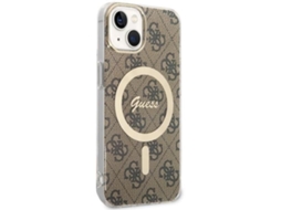 Capa Magsafe para iPhone 14 GUESS Castanho