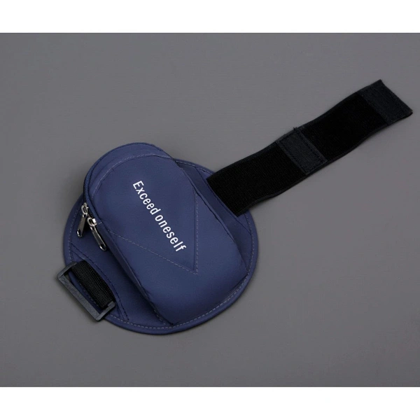 Bolsa Esportiva Refletora Com Alça De Ombro Ajustável Para Corrida, Camping E Caminhadas, Com Braçadeira E Suporte Para Celular Na Cor Azul.
