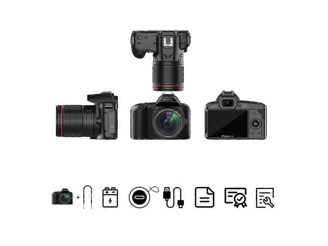 Câmara Digital Com Visão Noturna Dupla, 64 Megapixels, Wi-fi E Ecrã Ips De 3 Polegadas