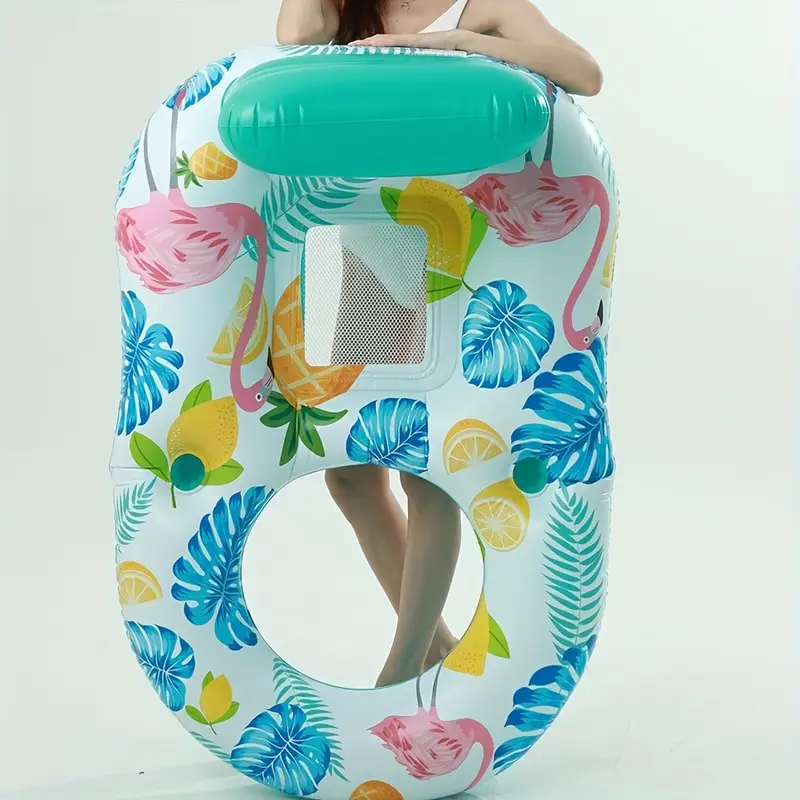 Boia De Piscina Inflável, Espreguiçadeira 3 Em 1 Com Furo Para Copo ,chrui (azul)