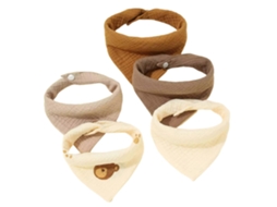 Conjunto De 5 Babadores De Algodão Para Bebê, Paninho De Arrotar Triangular, Babador Anti-baba Para Bebês, Unissex, Babadores Com Botões De Press