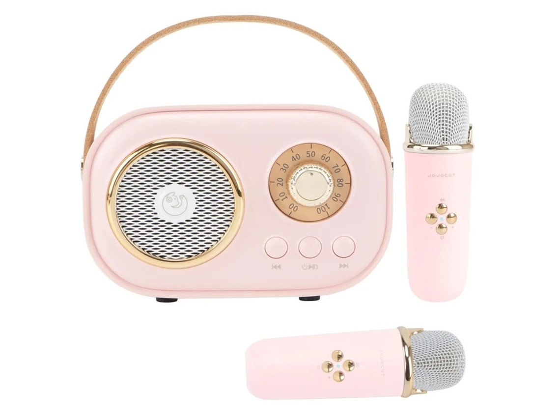 Mini Máquina De Karaokê Para Crianças Alto Falante Bluetooth Portátil Com 2 Microfones Sem Fio Brinquedos Para Presentes De Meninos E Yizhood