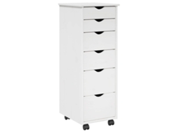Conjunto 1 Armário Móvel Vidaxl Branco Madeira De Pinho Maciça (34 X 39 X 93,5 Cm)