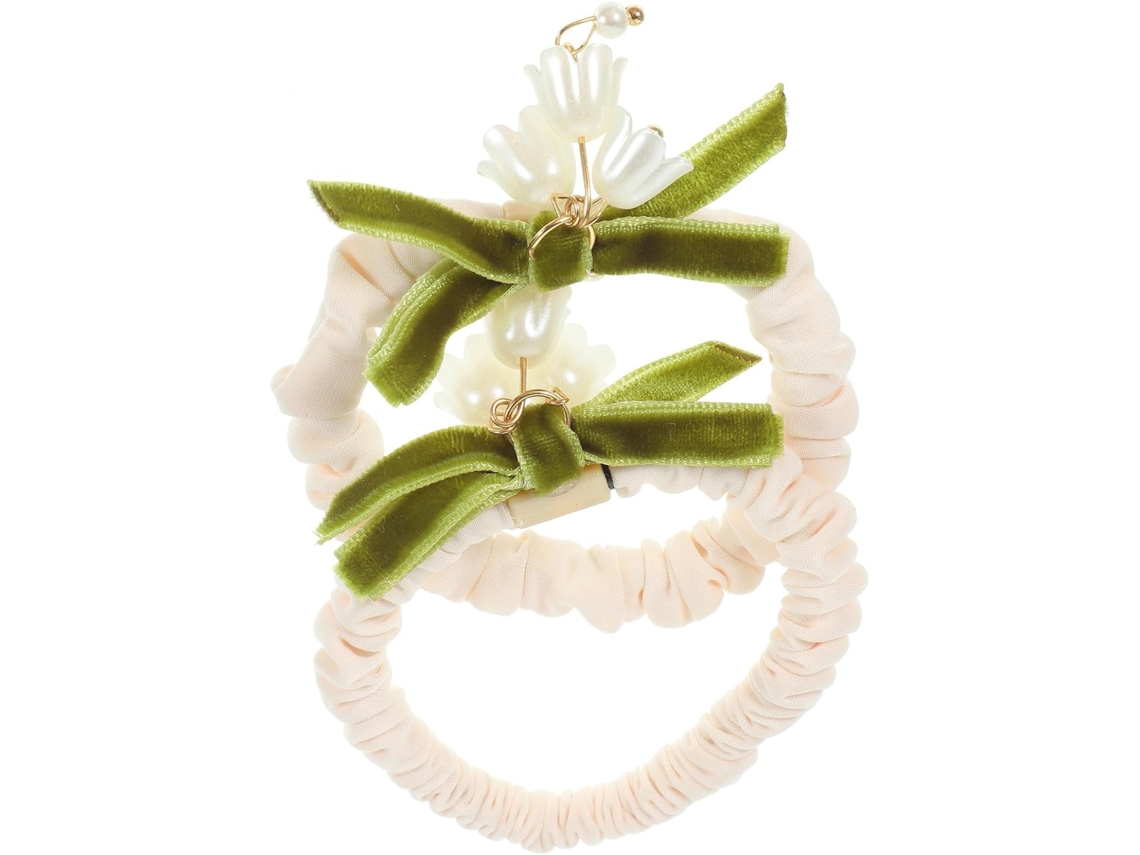 Conjunto De 2 Elásticos De Cabelo Com Flores Para Meninas E Mulheres, Altamente Flexíveis
