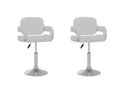 Cadeiras giratórias de jantar 2 pcs MAISON EXCLUSIVE em couro artificial branco