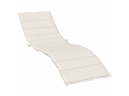 Almofadão de espreguiçadeira VIDAXL Creme Tecido (200x70x4 cm)