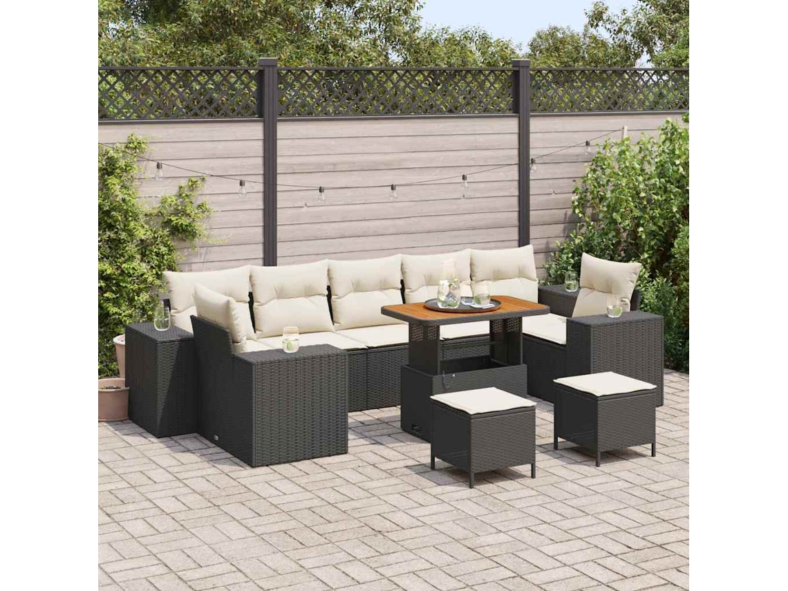 Vidaxl Conjunto De Sofá De Jardim 10 Unid. 9-número De Lugares