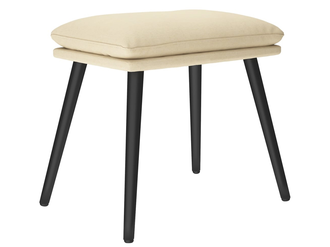 Apoio de pés VIDAXL Creme Tecido (45x29.5x39 cm )