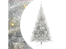 Árvore De Natal Artificial Iluminada Vidaxl Prateado Pvc (210 Cm)