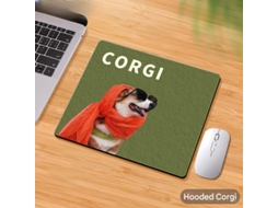 Mouse pad quadrado com estampa de corgi e turbante, mouse pad para jogos de escritório pequeno, mouse pad grosso e fofo (1 peça, 210 x 2604 mm)