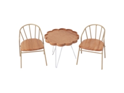 Mali mesa e Cadeira em Miniatura de Madeira para Casinha de Bonecas, Conjunto para Jardim, Escala 1:12