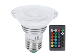 2026 lâmpada de Ponto Rgb 3w 16 Cores Modo de Cor Total Controle Remoto E27 Lar Ktv Bar 85‑265v