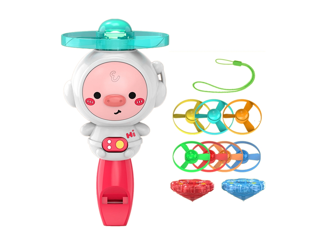 Brinquedo Libélula De Bambu Com Apito E Giroscópio Iluminado Para Crianças Rosa Brincadeira Ao Ar Livre