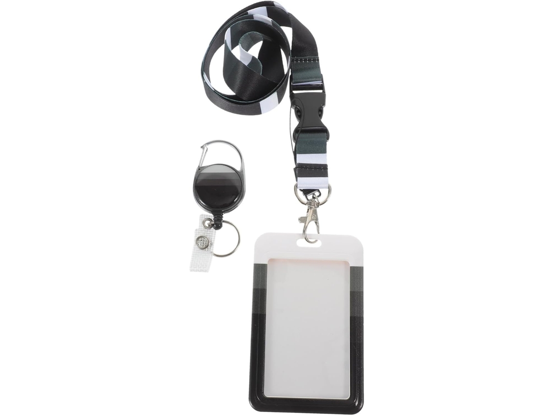 Lurelia Porta-crachá Vertical Com Cordão Em Poliéster E Plástico Para Escritório E Escola