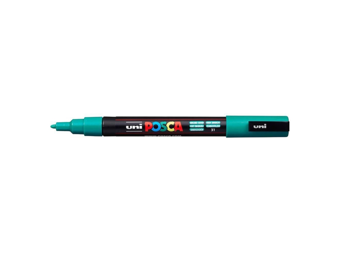Marcador POSCA Pc-3m Ponta Redonda Fina Verde Esmeralda (ponta de 0,9 A 1,3 Mm)