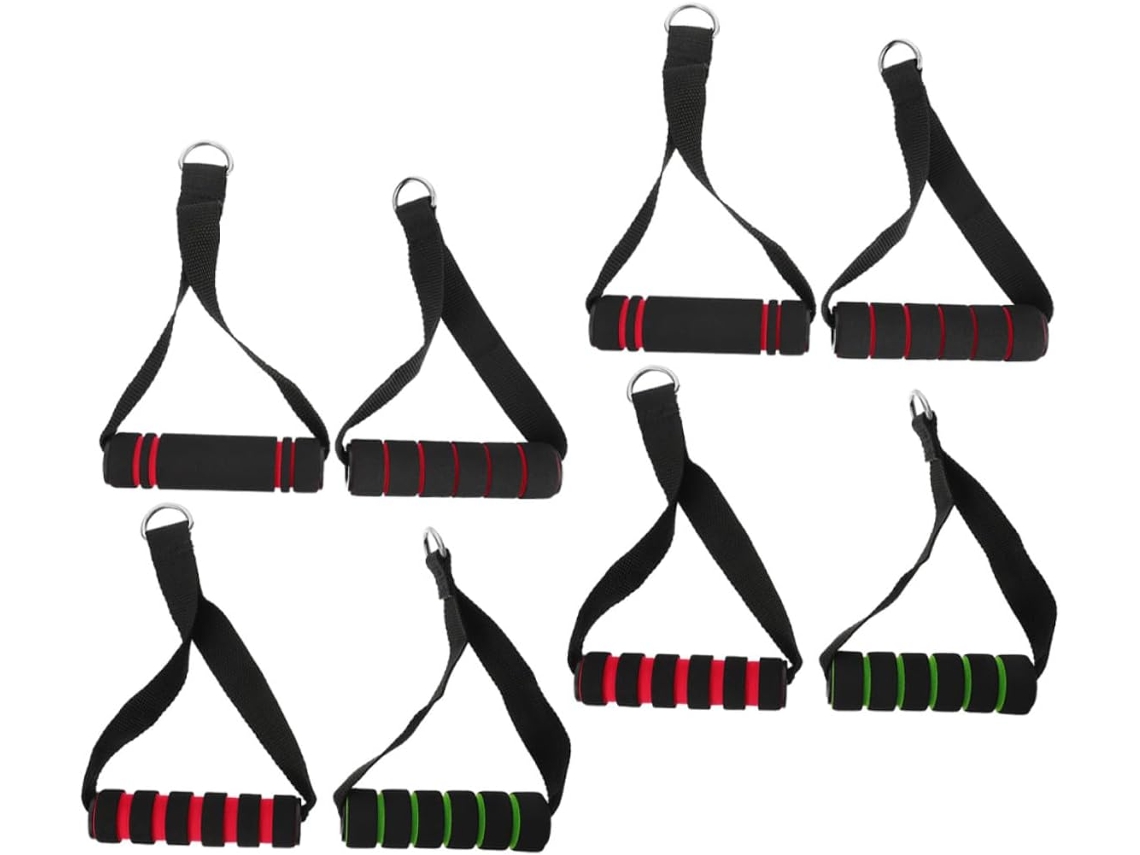Conjunto De 8 Peças Alças Resistência Elásticas Com Revestimento Espuma, Para Exercícios Força Em Casa Ideal