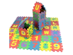 Ats colchoneta de Espuma Puzzle Infantil com Letras e Números 36 Peças Educativa Suave Segura Interconectável Multicolor