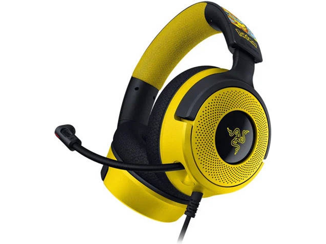 Auscultadores Gaming RAZER Kraken V4 X - Pokémon Edition (Over Ear - Headset - Preto e Amarelo)