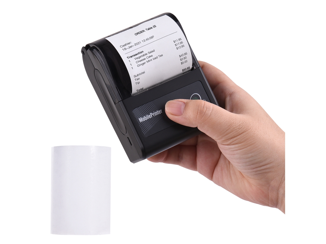 Impressora Térmica de Recibos Portátil Mini Wireless Bt 58mm Pos Compatível com Android Ios Windows | S/MARCA