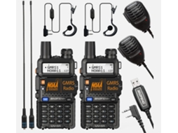 Rádio Walkie Talkie De Longo Alcance Com Fone De Ouvido E Carregamento, Padrão Gmrs, Pacote Com 2 Unidades (eua) Aquaforge (160 Km)