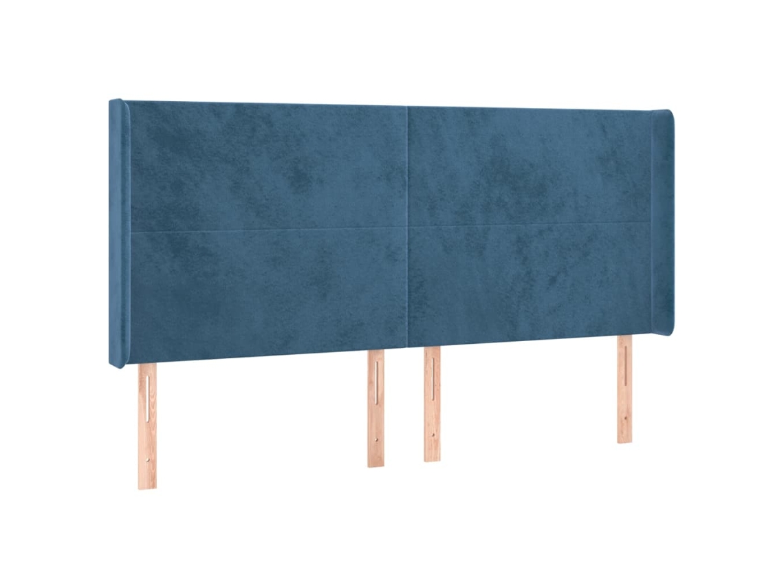 Cabeceira de cama VIDAXL Azul Veludo (163x16x118/128 cm)