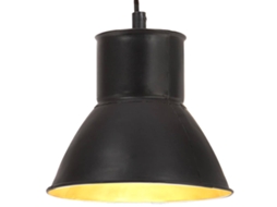 Vidaxl Candeeiro Suspenso Redondo 25 W 17 Cm E27 Preto