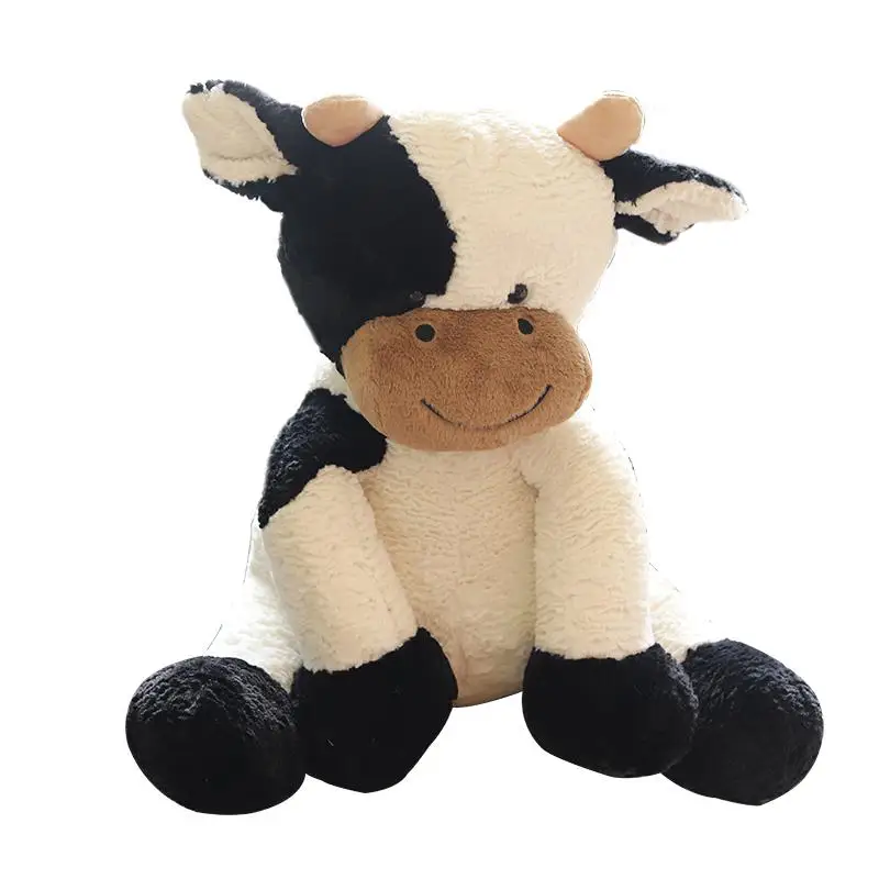 Lindo Brinquedo de Pelúcia de Vaca Sentada, Presente Infantil Realista. MDUG (25cm)