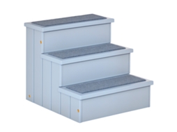Escada De 3 Degraus 38 Cm Cinza Resistente Ideal Para Acesso Fácil A Superfícies Elevadas E Uso Funcional Em Casa.