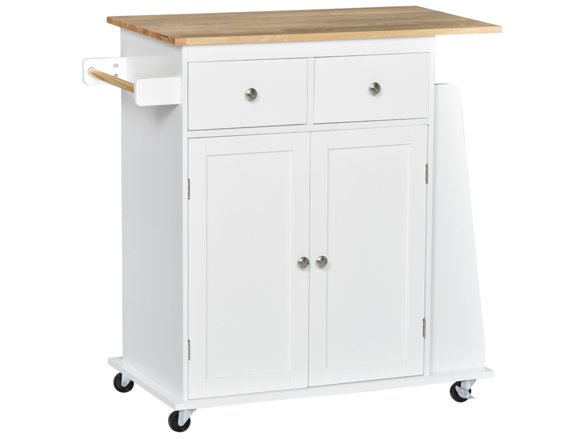 Carrinho de cozinha porta temperos 3 níveis com 4 rodas 89x45x89cm branco MARCA