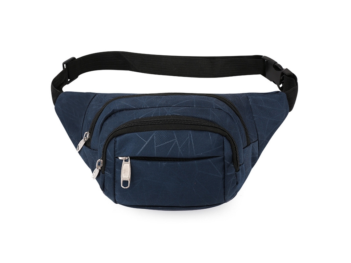 Bolsa De Peito Masculina Casual Listrada Bolsa De Cintura Para Celular Moda Mochila Esportiva De Um Ombro Azul*