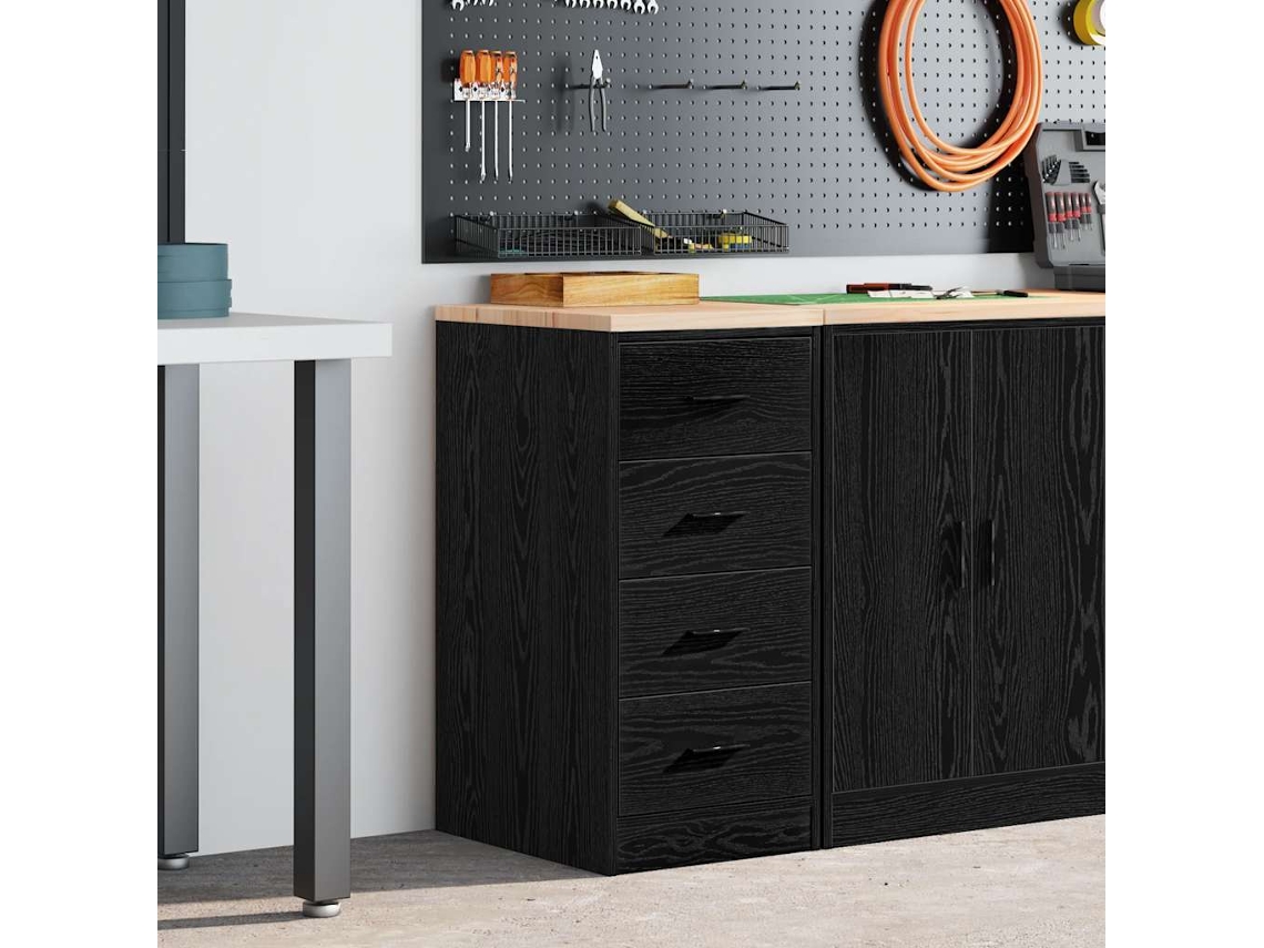 Vidaxl Armário De Arrumação De Garagem Preto 40x51x85 Cm