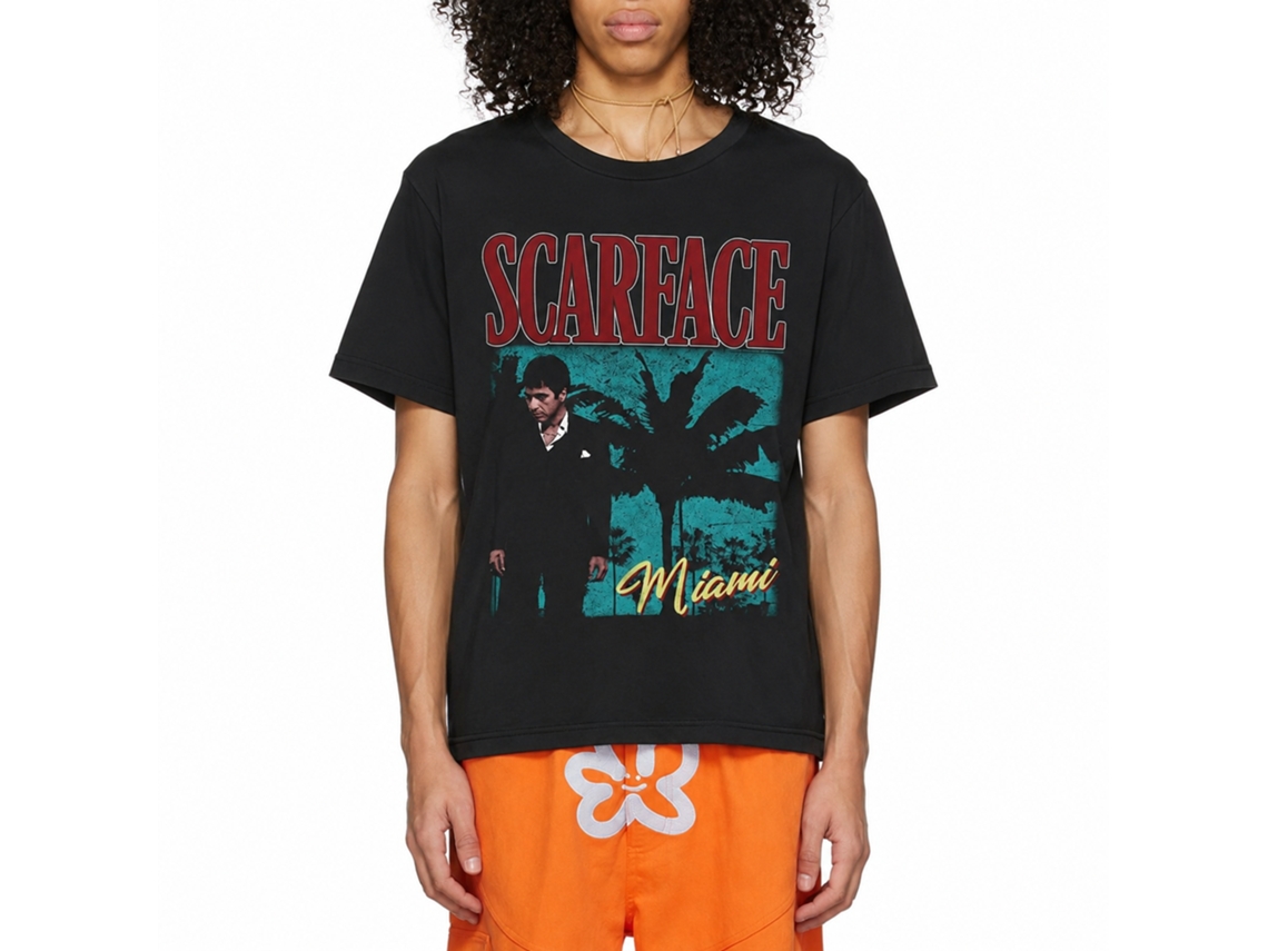 Rockinstone Scarface Movie Palms Miami Black Adult T-shirt Size:s