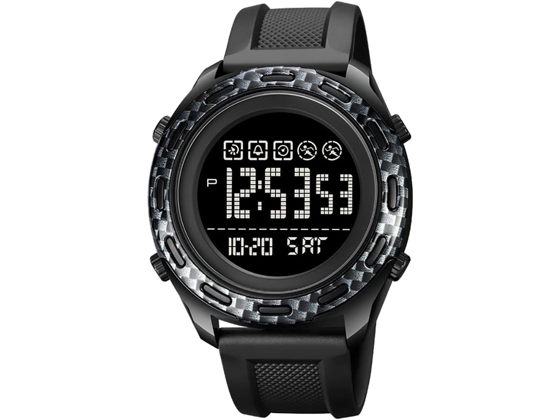 Relógio Digital Sport Alarm Week Relógio de Pulso À Prova DÁgua-Preto