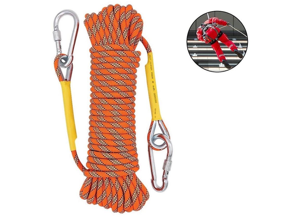 Corda Estática Laranja para Escalada em Rocha Acessórios e Equipamentos AQUAFORGE (10m)