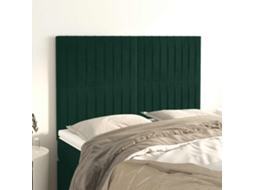 Cabeceira | Painel De Cama Verde Escuro 144x5x118/128 Cm Veludo