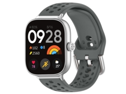 Bracelete Para Redmi Watch 6 / 5 / 4 - Silicone Esportivo - Fivela Prateada Cinza Espacial