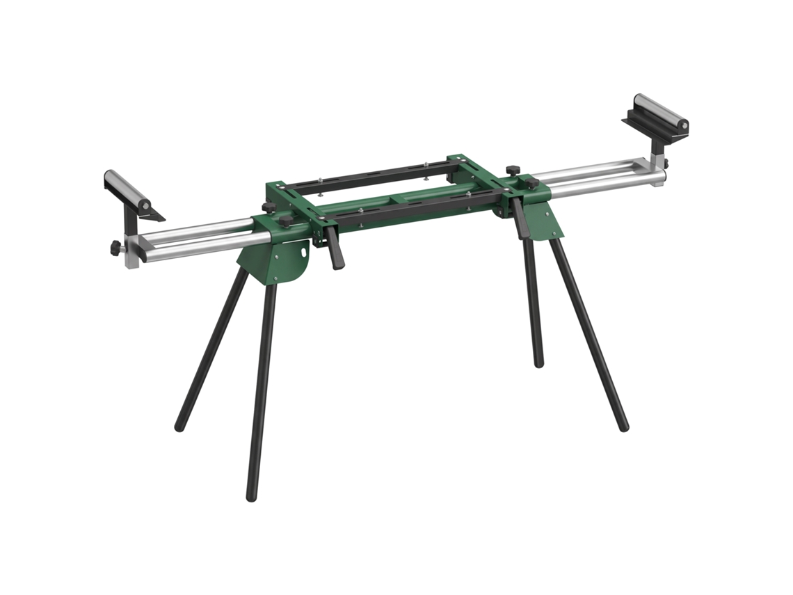 Universal Folding Mitre Saw Stand With 2 Support Rollers, Height And Width Adjustable, 200 Kg Load Capacity, Green