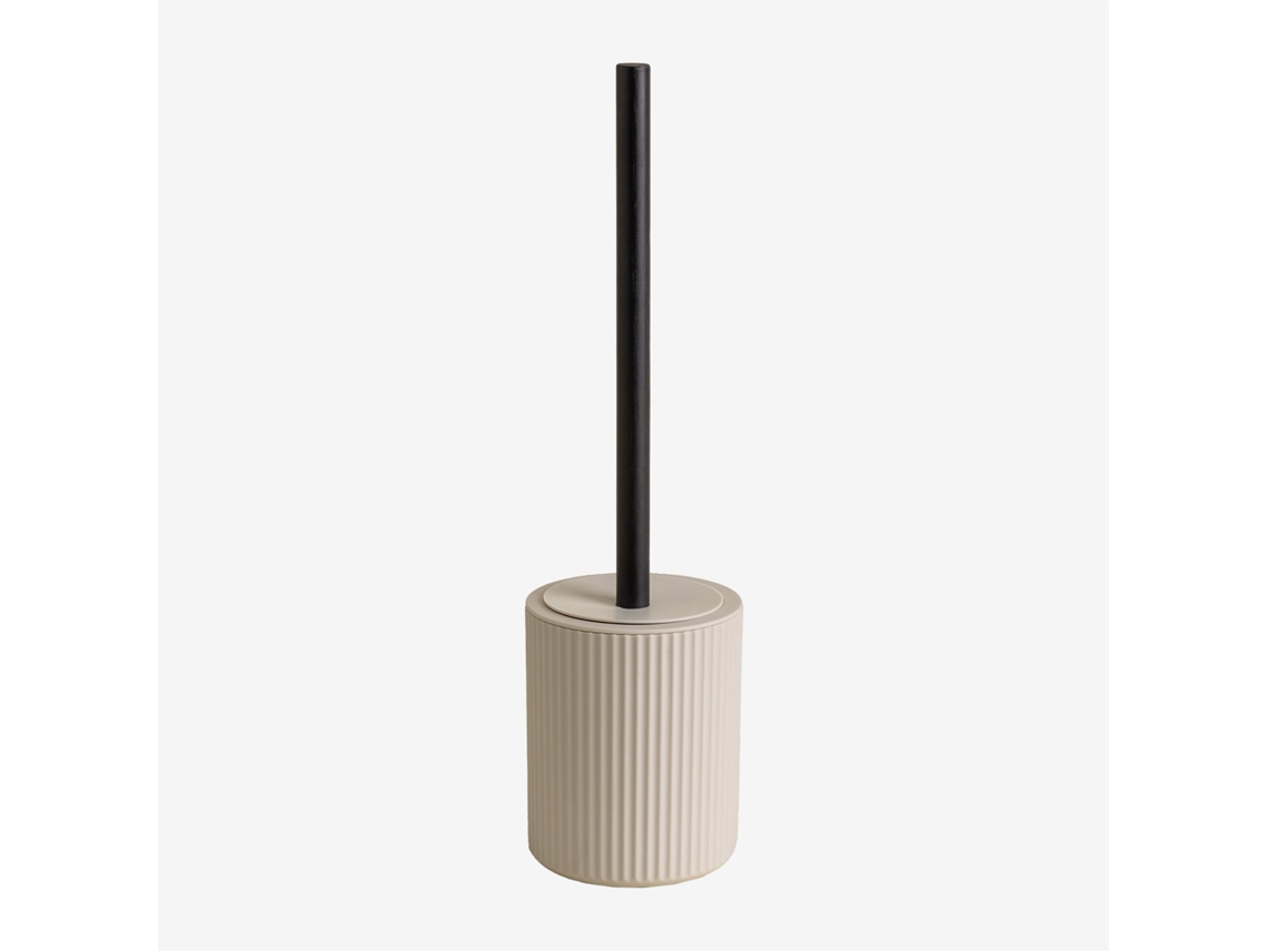 Escova De Banheiro Sklum Em Abs E Bambu Ozene Abs Beige Creme