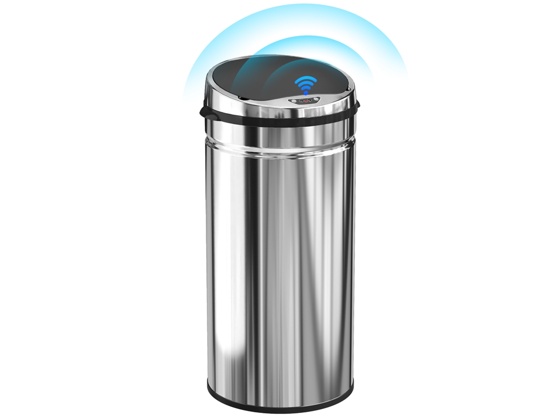 Balde Do Lixo Automático Com Sensor Pangivo 42 L Em Aço Inoxidável Prateado