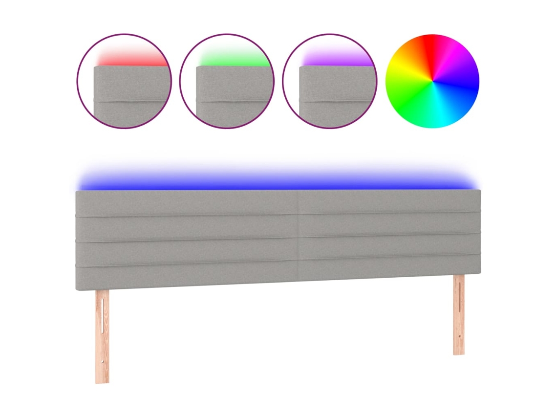 Led Headboard, Led Headboards Vidaxl Cinzeto Tecido (180 X 5 X 78/88 Cm)